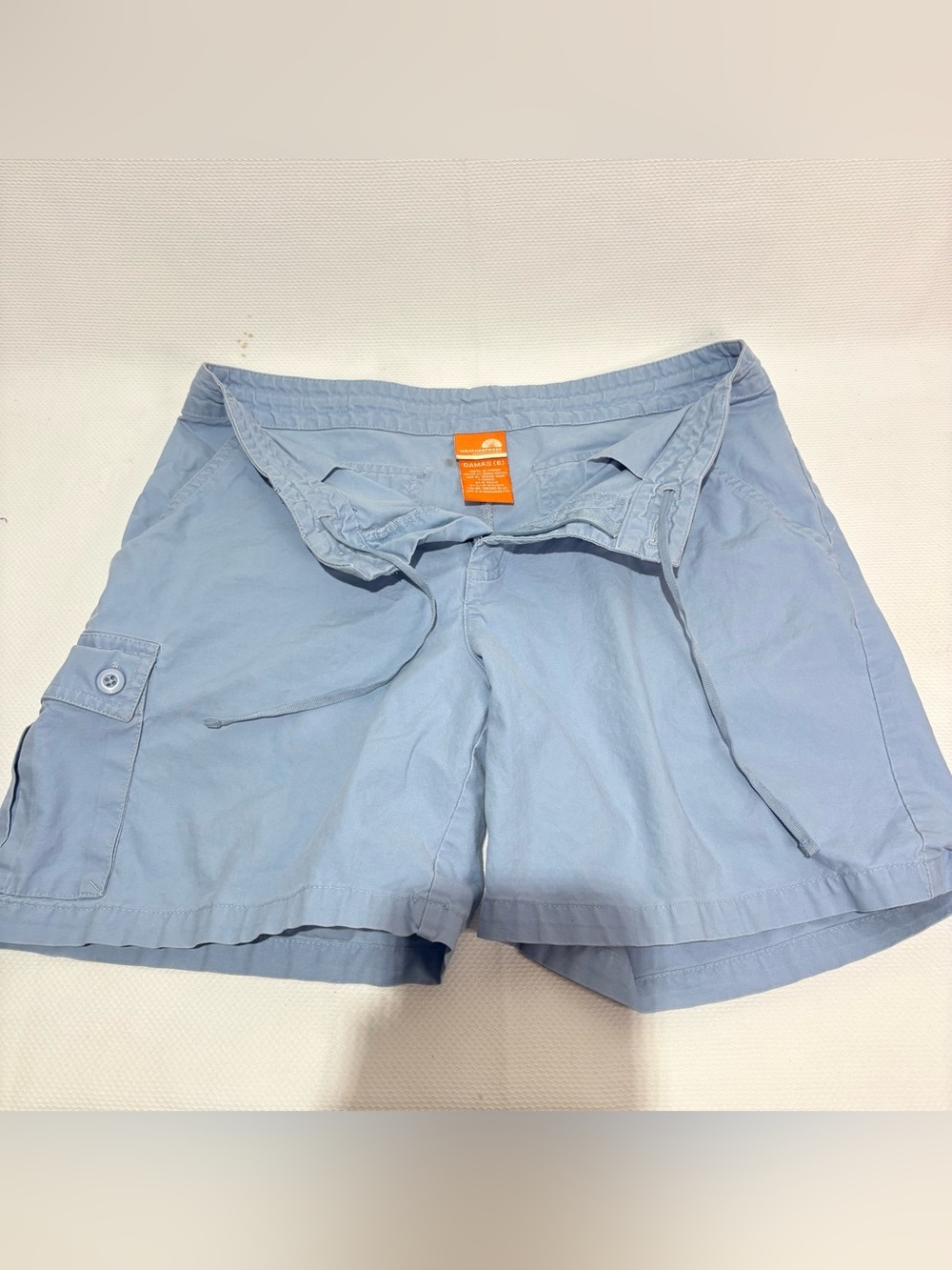 Weatherproof Light Blue Women's Drawstring Cargo Shorts